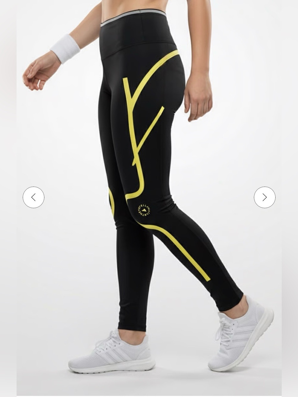 Adidas by Stella McCartney Black Neon Yellow Training Leggings LG